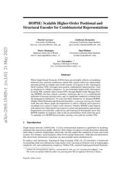 HOPSE: Scalable Higher-Order Positional and Structural Encoder for Combinatorial Representations