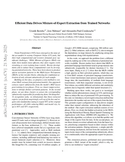 Efficient Data Driven Mixture-of-Expert Extraction from Trained Networks