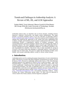 Trends and Challenges in Authorship Analysis: A Review of ML, DL, and LLM Approaches