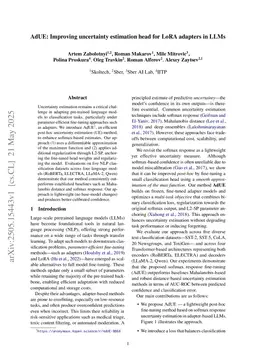 AdUE: Improving uncertainty estimation head for LoRA adapters in LLMs