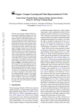 Clapper: Compact Learning and Video Representation in VLMs