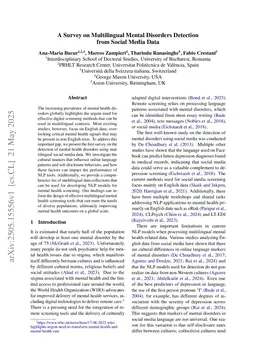 A Survey on Multilingual Mental Disorders Detection from Social Media Data