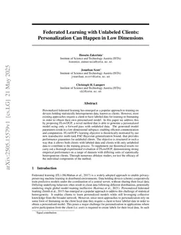 Federated Learning with Unlabeled Clients: Personalization Can Happen in Low Dimensions