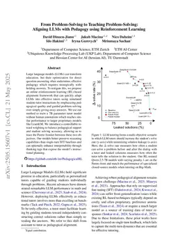 From Problem-Solving to Teaching Problem-Solving: Aligning LLMs with Pedagogy using Reinforcement Learning
