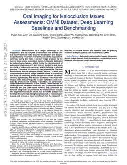 Oral Imaging for Malocclusion Issues Assessments: OMNI Dataset, Deep Learning Baselines and Benchmarking