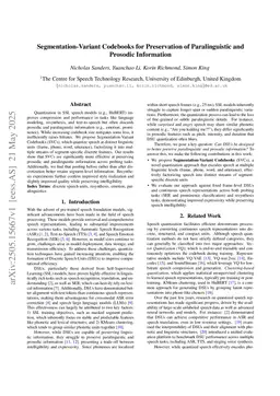 Segmentation-Variant Codebooks for Preservation of Paralinguistic and Prosodic Information