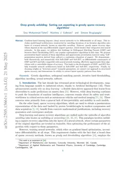 Deep greedy unfolding: Sorting out argsorting in greedy sparse recovery algorithms