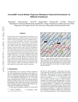 SwarmDiff: Swarm Robotic Trajectory Planning in Cluttered Environments via Diffusion Transformer