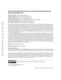 Average Reward Reinforcement Learning for Omega-Regular and Mean-Payoff Objectives