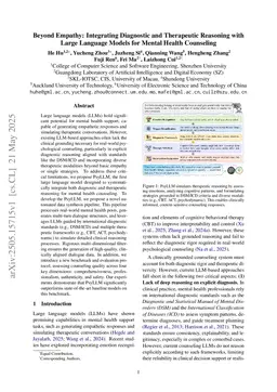 Beyond Empathy: Integrating Diagnostic and Therapeutic Reasoning with Large Language Models for Mental Health Counseling