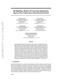 RUSplatting: Robust 3D Gaussian Splatting for Sparse-View Underwater Scene Reconstruction