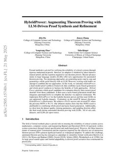 HybridProver: Augmenting Theorem Proving with LLM-Driven Proof Synthesis and Refinement