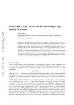 Projection-Based Correction for Enhancing Deep Inverse Networks