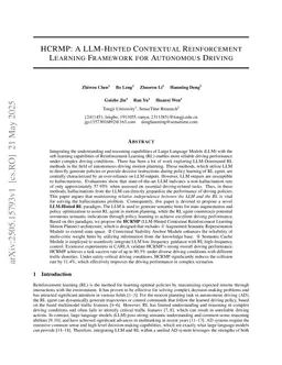 HCRMP: A LLM-Hinted Contextual Reinforcement Learning Framework for Autonomous Driving