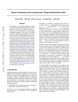 Adaptive Estimation and Learning under Temporal Distribution Shift