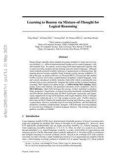 Learning to Reason via Mixture-of-Thought for Logical Reasoning