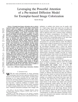 Leveraging the Powerful Attention of a Pre-trained Diffusion Model for Exemplar-based Image Colorization