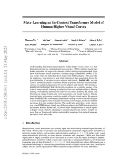 Meta-Learning an In-Context Transformer Model of Human Higher Visual Cortex