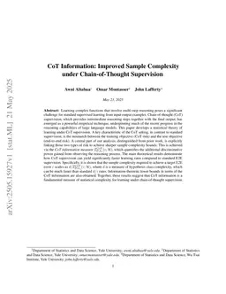CoT Information: Improved Sample Complexity under Chain-of-Thought Supervision