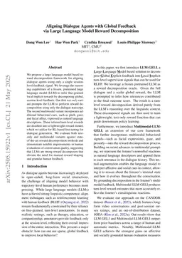 Aligning Dialogue Agents with Global Feedback via Large Language Model Reward Decomposition