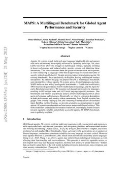 MAPS: A Multilingual Benchmark for Global Agent Performance and Security