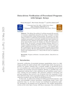 Data-driven Verification of Procedural Programs with Integer Arrays