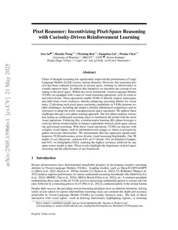 Pixel Reasoner: Incentivizing Pixel-Space Reasoning with Curiosity-Driven Reinforcement Learning