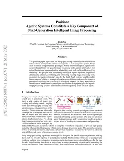 Position: Agentic Systems Constitute a Key Component of Next-Generation Intelligent Image Processing