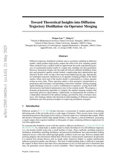Toward Theoretical Insights into Diffusion Trajectory Distillation via Operator Merging