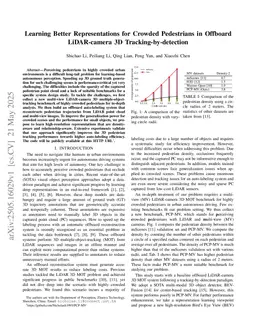 Learning better representations for crowded pedestrians in offboard LiDAR-camera 3D tracking-by-detection