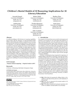 Children's Mental Models of AI Reasoning: Implications for AI Literacy Education