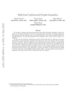 Multi-Unit Combinatorial Prophet Inequalities