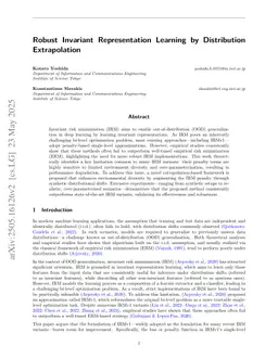 Robust Invariant Representation Learning by Distribution Extrapolation
