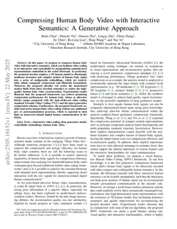 Compressing Human Body Video with Interactive Semantics: A Generative Approach