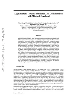LightRouter: Towards Efficient LLM Collaboration with Minimal Overhead