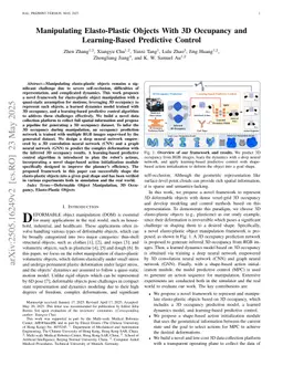 Manipulating Elasto-Plastic Objects With 3D Occupancy and Learning-Based Predictive Control