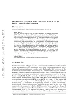 Higher-Order Asymptotics of Test-Time Adaptation for Batch Normalization Statistics