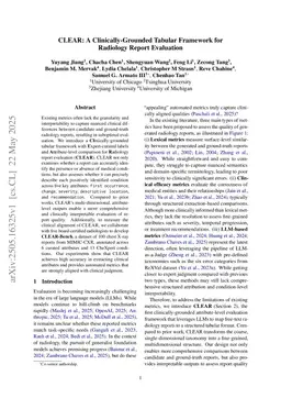 CLEAR: A Clinically-Grounded Tabular Framework for Radiology Report Evaluation