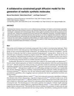A collaborative constrained graph diffusion model for the generation of realistic synthetic molecules