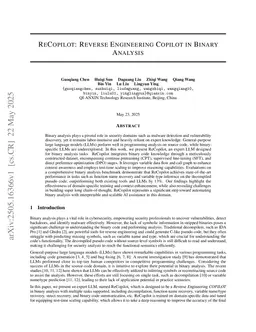 ReCopilot: Reverse Engineering Copilot in Binary Analysis