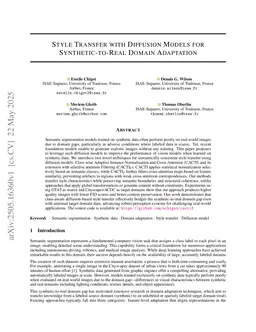 Style Transfer with Diffusion Models for Synthetic-to-Real Domain Adaptation