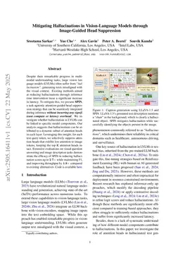 Mitigating Hallucinations in Vision-Language Models through Image-Guided Head Suppression