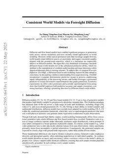 Consistent World Models via Foresight Diffusion