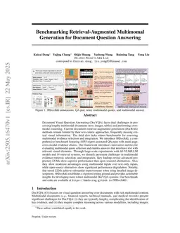 Benchmarking Retrieval-Augmented Multimodal Generation for Document Question Answering
