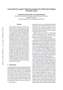 Constrained Non-negative Matrix Factorization for Guided Topic Modeling of Minority Topics