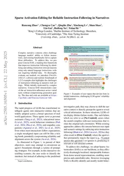 Sparse Activation Editing for Reliable Instruction Following in Narratives