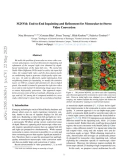 M2SVid: End-to-End Inpainting and Refinement for Monocular-to-Stereo Video Conversion