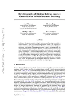 How Ensembles of Distilled Policies Improve Generalisation in Reinforcement Learning