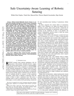 Safe Uncertainty-Aware Learning of Robotic Suturing