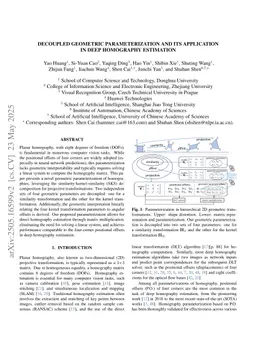 Decoupled Geometric Parameterization and its Application in Deep Homography Estimation